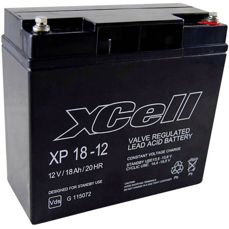 [gebraucht] B-ware Xcell Bleiakku Xp1712 12v 18ah Agm Wartungsfrei M5-schraubanschluss 181x167x77mm
