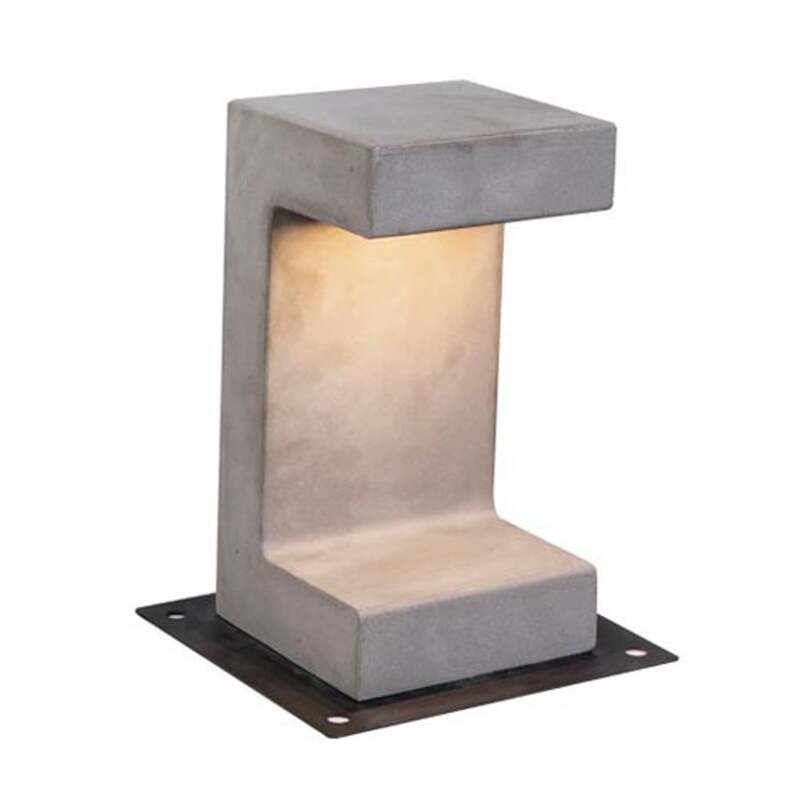 [neuwertig] B-ware Zambelis Led Sockelleuchte E191 Aus Beton Grau 30 Cm Höhe Gartenleuchte Lampe