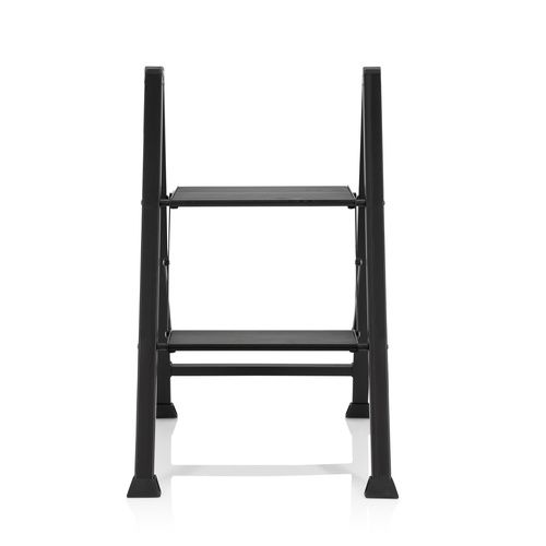 [gebraucht] B-ware Hjh Office Klapptritt Solid W5 Aluminium Schwarz 2 Stufen Leiter Doppelleiter