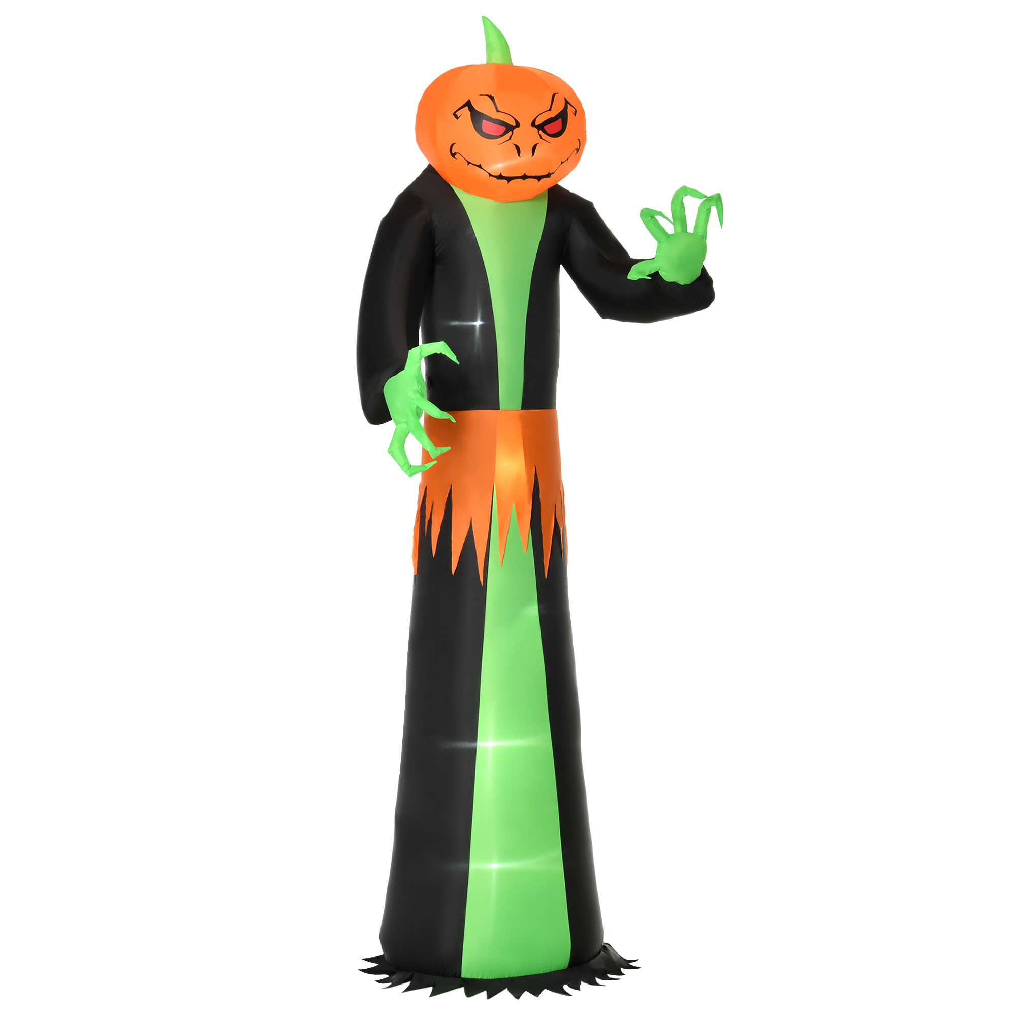 Homcom 270 Cm Aufblasbare Halloween Kürbis Mit Integrierten Leds Für Den Außenbereich Halloween Dekoration Für Party Garten Hof Rasen
