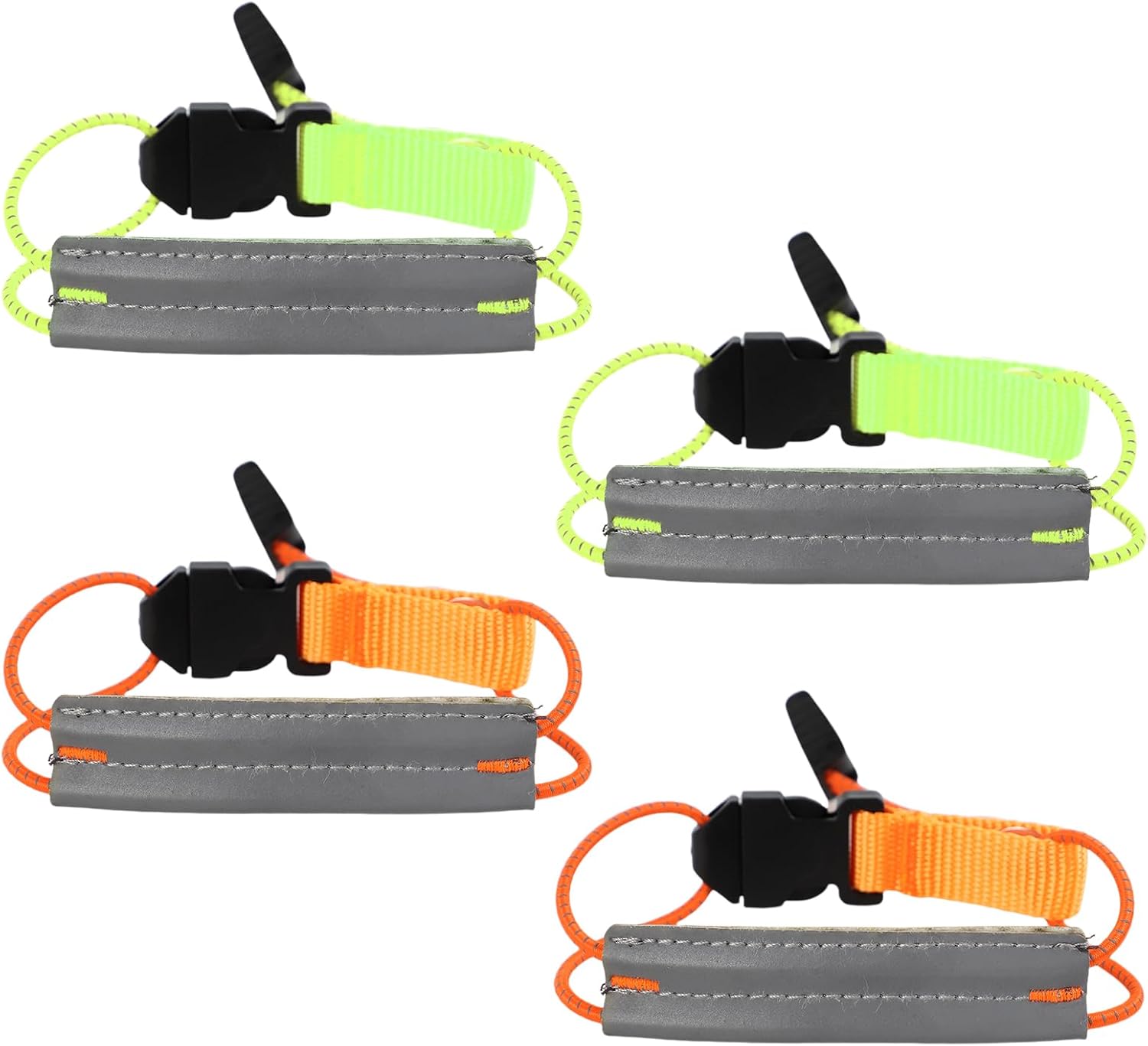 Radhosenklemme, 4 Reflektierende Elastische Armbänder Mit Schnalle, Hochsichtbare Reflektierende Laufaccessoires, Reflektierende Streifen, Zum Laufen, Radfahren, Gassigehen Und Joggen