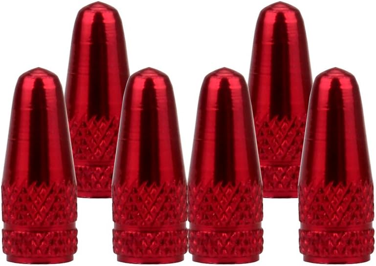 Set Mit 6 Kleinen Ventilkappen Aus Aluminiumlegierung, Französischer Stil, Aluminium, Rot, L-1,8 Cm