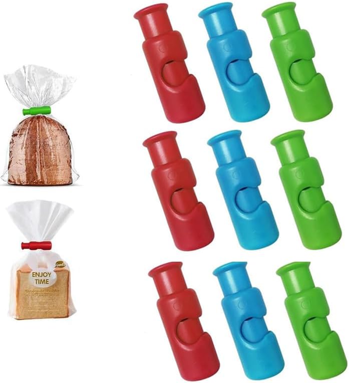 Beutelclips, Taschenclips, Lebensmittelclips, Wiederverwendbare Clips Für Einkaufstüten, Clips Zum Verschließen Von Brot- Und Snackverpackungen, Lebensmittelclips Für Plastiktüten – 9 Stück