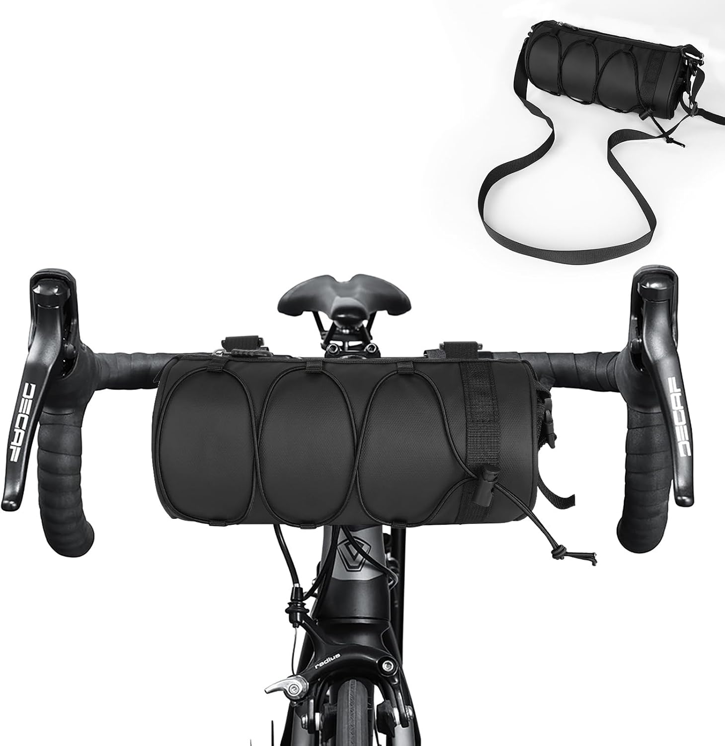Fahrradlenkertasche, Rahmentasche Für Mountainbikes Mit Schultergurt, Vordertasche Mit Elastischem Kordelzug, Fahrradzubehör, 2,4 L