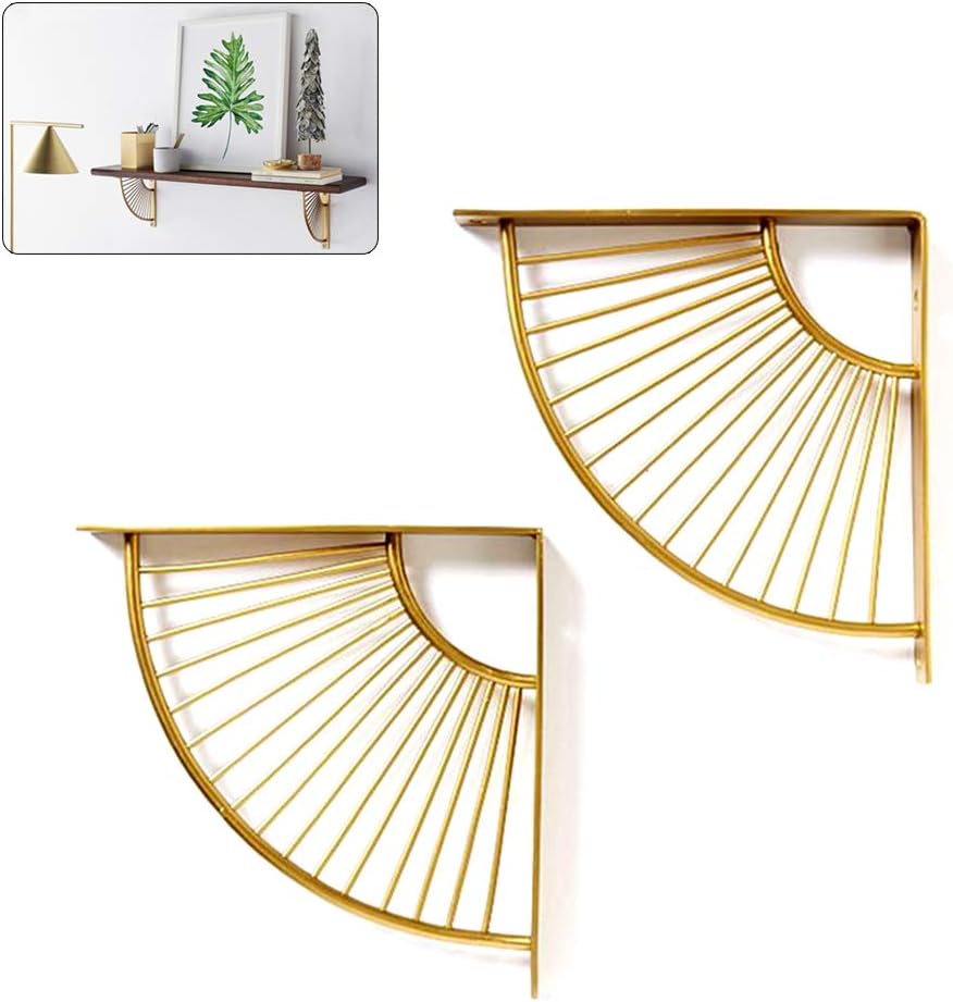 Goldene, Dreieckige Wandregalhalterung Aus Metall – 2er-set – Tragkraft 40 Kg – Nordisches Design Für Die Wanddekoration – Kueatily