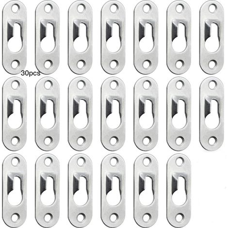 30 Stück Metall-schlüssellochaufhänger 43 Mm X 16 Mm Zum Aufhängen Von Spiegeln Und Bilderrahmen An Wandschränken Im Innenbereich – Silber