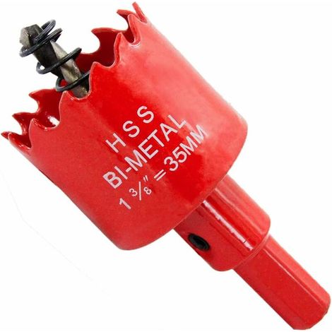 Hss-bimetall-lochsäge Mit Schaft Für Holz Und Metall, Zum Bohren Von Platten, Kunststoff, Rohren, Bimetall, 1-3/8" (35 Mm)