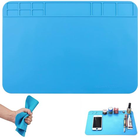 Silikon-schweißmatte 500°c Wärmedämmungs-reparaturmatte 30 X 20 Cm (blau)