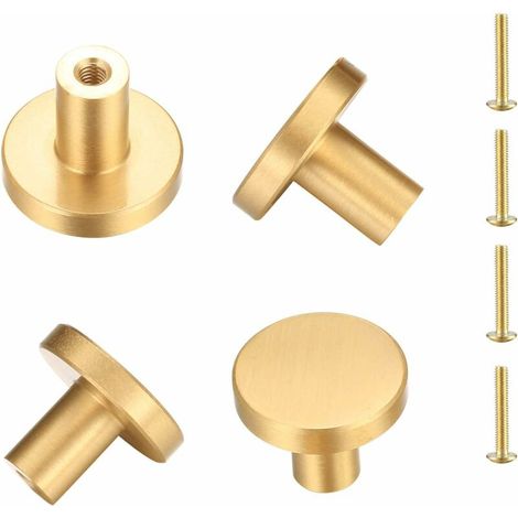Superma Runder Türgriff Aus Massivem Messing, Möbelgriff, 4 Stück (25 X 20 Mm)