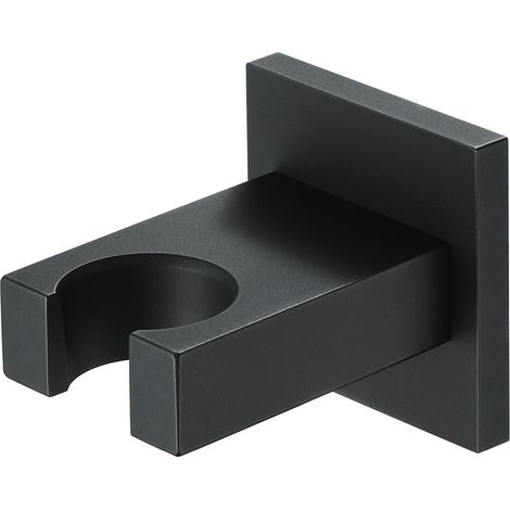 Schwarzer Handbrausehalter, Duschkopfhalter Aus Messing, Wandbrausehalter, Rechteckiger Duschkopfhalter, Schwarz