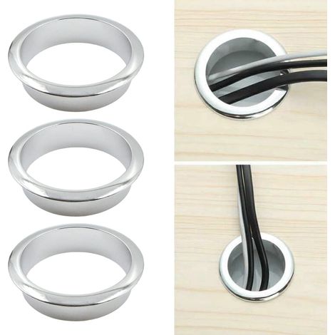 60-mm-metall-kabeldurchführung Für Schreibtische – Dekorativer Ring Für Möbelkabelmanagement, Computerkabelorganisator, 3 Stück