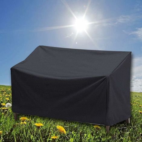 Gartenbankabdeckung, Wasserdichte 4-sitzer-gartenbankabdeckung, Uv-beständige, Staubdichte 210d Oxford-gartenbankabdeckung Für Den Außenbereich – (190 X 66 X 89 Cm) Schwarz