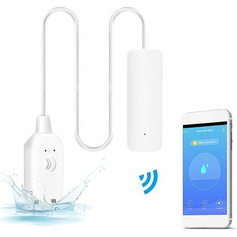 Wlan-wasserleckmelder, Überschwemmungswarnung, Fernbedienung Für Warmwasserbereiter Und Abwasserpumpe, Benachrichtigung Per Tuya/smart Life App, 70 X 25 X 20 Mm