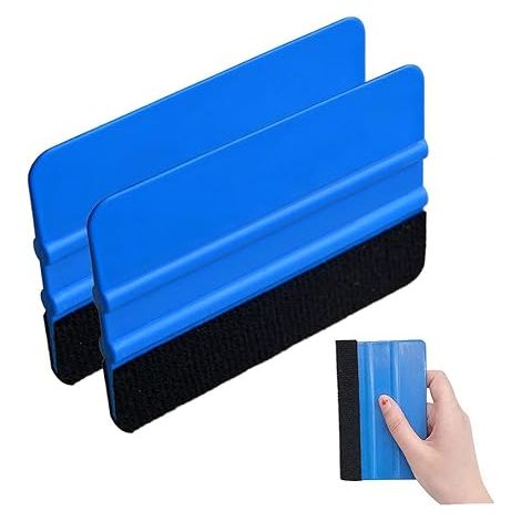 2-teiliger Selbstklebender Kunststoffschaber, Flexible Vinylfolie, Färbewerkzeug, Weiche Filzschaber (2 Stück)
