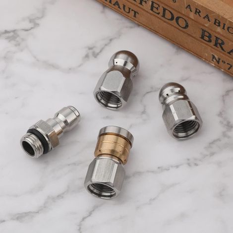 4-teiliges Edelstahl-ablaufdüsen-set Für Hochdruckreiniger-ablaufschlauch Mit 1/4"-npt-schnellanschluss