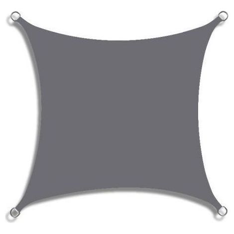 Quadratisches Sonnensegel 2 X 2 M, Wasserabweisend, Blockiert 95 % Der Uv-strahlen, Für Garten, Strand, Terrasse (grau)