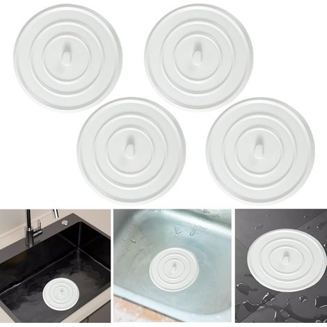 Universelle Spülbeckenstöpsel, 4 Stück, Silikon-abflussstopfen Für Badewanne, Spüle, Bodenschutzfilter, Waschküche, Küche Und Badezimmer
