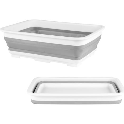 Faltbare Silikon- Und Kunststoffschüssel 37 X 27 X 11,8 Cm – Rechteckige Schüssel Für Geschirr Und Gemüse – Camping, Haushalt, Aufbewahrung