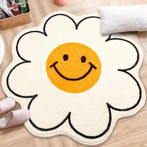Smiley Wasserabsorbierende, Rutschfeste Badematte, Plüschbadematte, Weich Und Bequem, Rutschfest, Maschinenwaschbar (60 X 60 Cm)