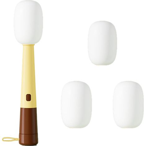 3-in-1 Multifunktions-reinigungsbürste, 3 Ersatzköpfe Und 1 Multifunktionsbürste, Reinigungswerkzeuge Für Becher Und Dichtungen, Reinigungsbürste Für Wasserflaschen (gelb/braun)