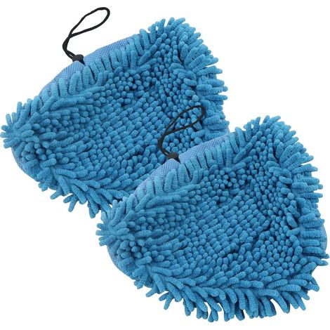 Reinigungstücher Und -pads Für Dampfmopps – Set Mit Ersatzbezügen, Mit Kordelzug, Waschbar, Wiederverwendbar, Aus Korallenfarbener Mikrofaser (2 Stück)