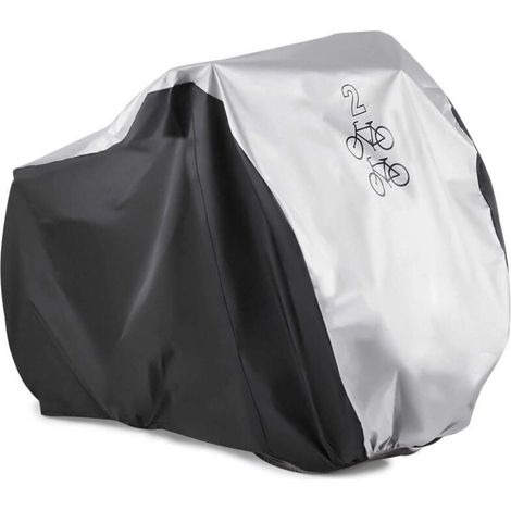 – Wasserdichte Fahrradabdeckung 200x75x110 Cm – 180t Polyester-taft – Schutz Vor Regen, Staub Und Uv-strahlung – Für 2 Rennräder Und Mountainbikes