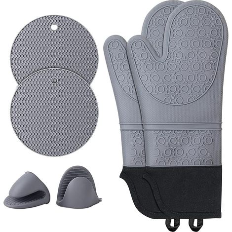 Küchenhandschuhe, Ofenhandschuhe, Silikon: Hitzebeständig Bis 230 °c – 2 Küchenhandschuhe