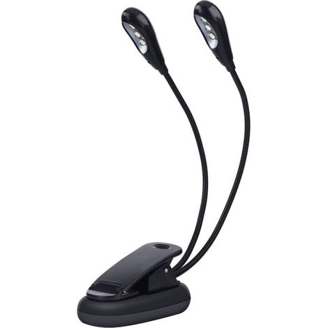 Musik-schreibtischlampe, 6 Leds, Doppelkopf, Verstellbar, Usb-kabelclip, Zum Lesen/für Bücher/am Tisch/am Nachttisch