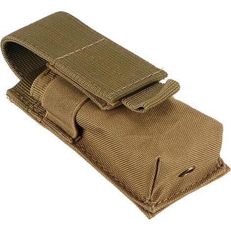 Universelle, Wasserdichte Nylon-tasche Für Taschenlampen Mit Akku Für Camping Und Wandern – Khaki (braun), 14 X 5,5 X 4 Cm