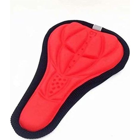 2er-pack Mountainbike-sattelbezüge, 3d-belüftetes Kissen, Komfortabler Silikon-sattelbezug, Kissen-set, Fahrradzubehör (rot)