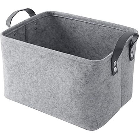 Aufbewahrungskorb Aus Filz, Wäschekorb, Faltbare Aufbewahrungsbox, Aufbewahrungskorb Mit Griff, Geeignet Für Kleidung, Kleiderschrank, Büro, Kinderzimmer, Grau