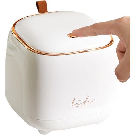 Mini-tischmülleimer, Kleiner Mülleimer Mit Druckknopfdeckel, Kunststoff, Für Büro, Auto, Badezimmer, Schlafzimmer