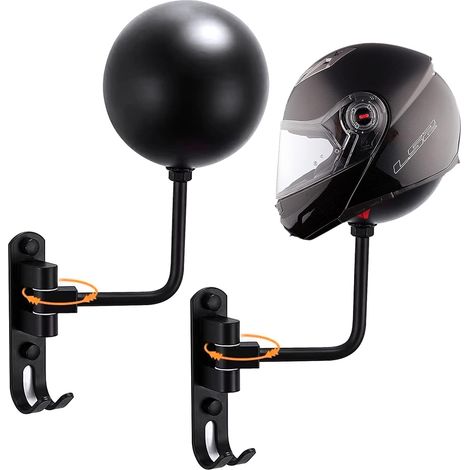 Motorradhelmhalterung, 2-teilige Motorradhelmhalterung Mit Haken, Drehbarer Wand-hutständer, Helm- Und Fahrradhelm-präsentationsständer