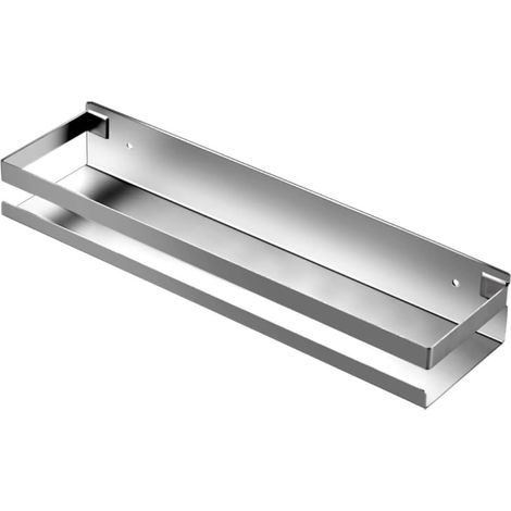 Duschablage Aus Edelstahl 304 – 30 Cm X 10 Cm X 5,8 Cm – Selbstklebend Oder Zum Anschrauben – 2 Haken Im Lieferumfang Enthalten