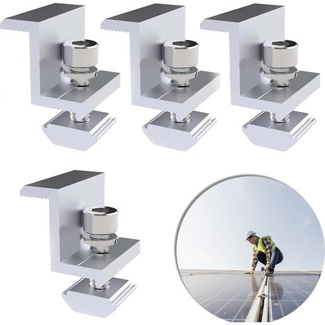 Set Mit 4 Z-förmigen Solarmodulhalterungen (30 Mm), Verstellbare Klemme, Photovoltaik-montagehalterung, Für Wohnmobile, Boote, Dächer Und Wände