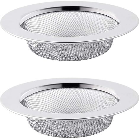 Set Mit 2 Edelstahl-abflussfiltern - Haarfilter Fürs Badezimmer - Abwasserfilter - Edelstahl-küchenfilter (7,7 Cm)