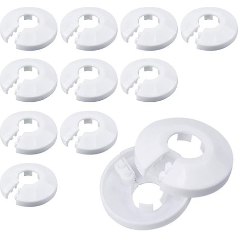 12-teiliges Set Aus Kunststoff-heizkörperrosetten, Rohrabdeckungen, Rohrschellen, Heizkörperrohrabdeckungen Für 15-mm-löcher, Abdeckrosetten Zum Verdecken Von Heizkörperrohren (b