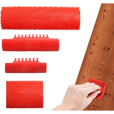 Holzeffektfarbe – 4-teiliges Holzmaserungswerkzeug – Holzmaserungswerkzeug – Gummi-holzmaserungswerkzeug Für Holzeffekt-dekorationen