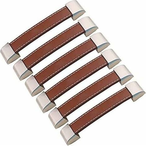 6 Stück Ledermöbelgriffe, Vintage-ledermöbelgriffe, 128 Mm, Ephe