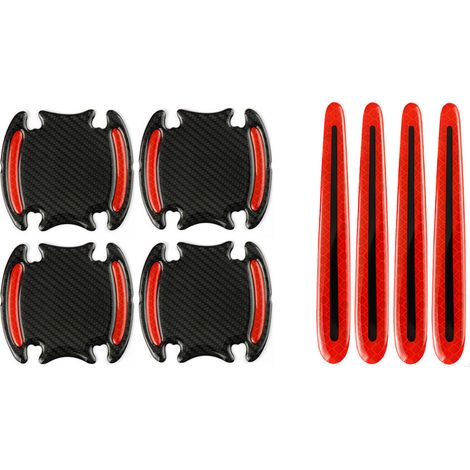 Set Mit 8 Universellen Schutzaufklebern Für Türgriffe Mit Rotem Reflektierendem Sicherheitsgurt