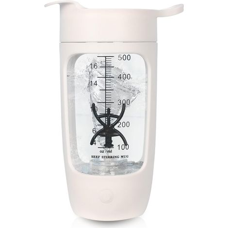 Elektrischer Shaker - 600 Ml - Usb-wiederaufladbarer Elektrischer Mixer - Shakerflasche Für Protein- Und Milchshakes (weiß)
