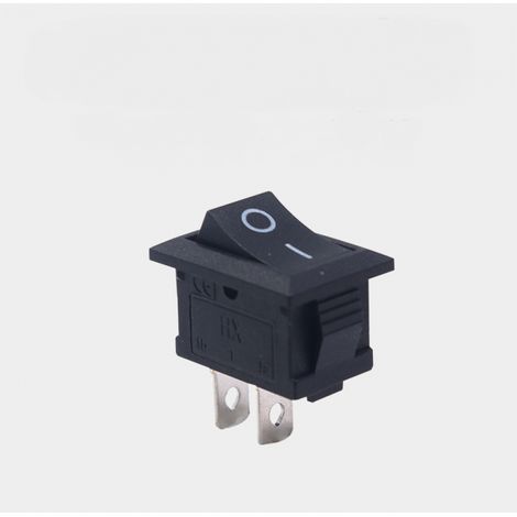 Schwarzer Rechteckiger Klappschalter, Ein-aus, 2 Positionen, 2 Ausgänge, 6 A, 250 V Ac / 125 V Ac, 5 Stück