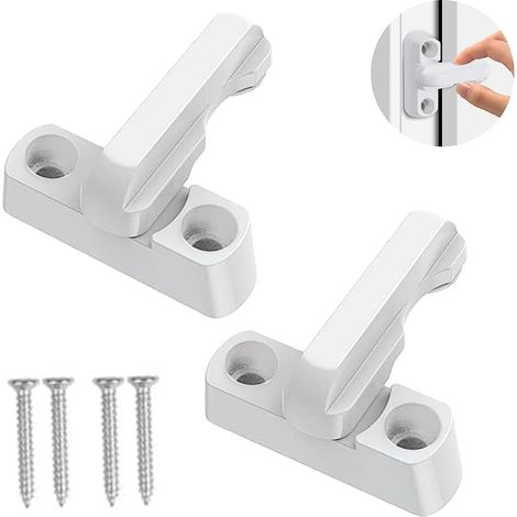 – Set Mit 2 Aluminium-fenstersicherungen – Tür- Und Fensterbegrenzer – Einfache Montage – Erhöhte Sicherheit