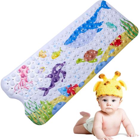 Badematte, Rutschfeste Badematte, Rutschfeste Duschmatte, Rutschfeste Babybadematte, 100 X 40 Cm