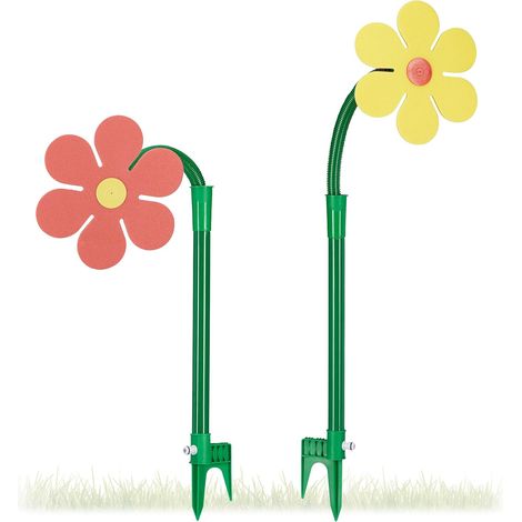 Blumensprenger-set, 2 Gartensprenger Mit 6-meter-schlauch, Hxbxt: 105 X 28 X 28 Cm, Rot/gelb