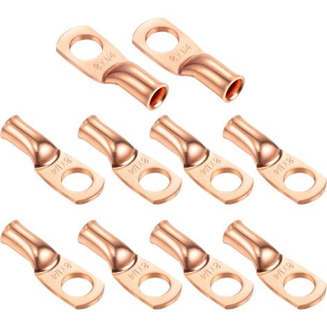 Crimp-anschlüsse Für Batteriekabel, 0,41 Zoll, 8 Awg Rohrringverbinder, Geschlossene Endverbinder, Kupferösen, 10 Stück
