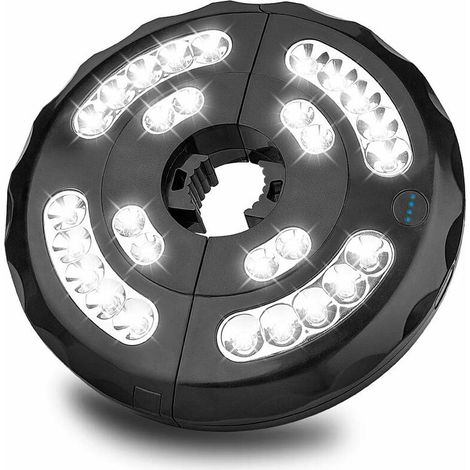 Sonnenschirmlampe, 28 Led-sonnenschirmleuchte, 3 Beleuchtungsmodi, Wiederaufladbare Sonnenschirmleuchte Und Großer Schirm Für Camping, Terrasse, Strand, Garten Und Pool (weiß)