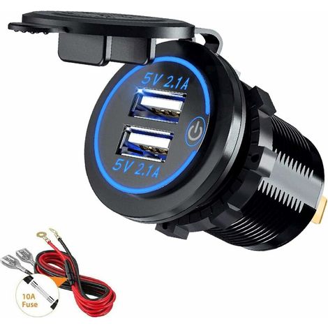 Doppelte Usb-ladebuchse, Doppelte 5v/4,2a Usb-autoladesteckdose Mit Schalter Für 12v/24v Autos, Boote Und Schiffe, Motorräder, Lkws, Suvs, Utvs