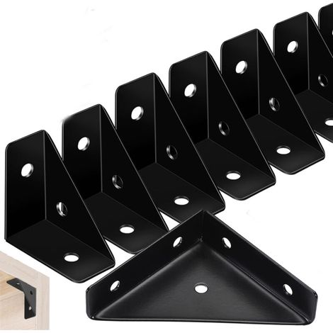 Set Mit 10 Schwarzen Metall-eckwinkeln Für Bürobettkanten