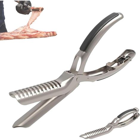 Rippchenhautentferner Aus Edelstahl, Bbq-rippchenhautentferner, Grillküchenhelfer, Mit Gebogener Zange Und Rutschfestem Griff 1851,8 Cm (1 Stück)